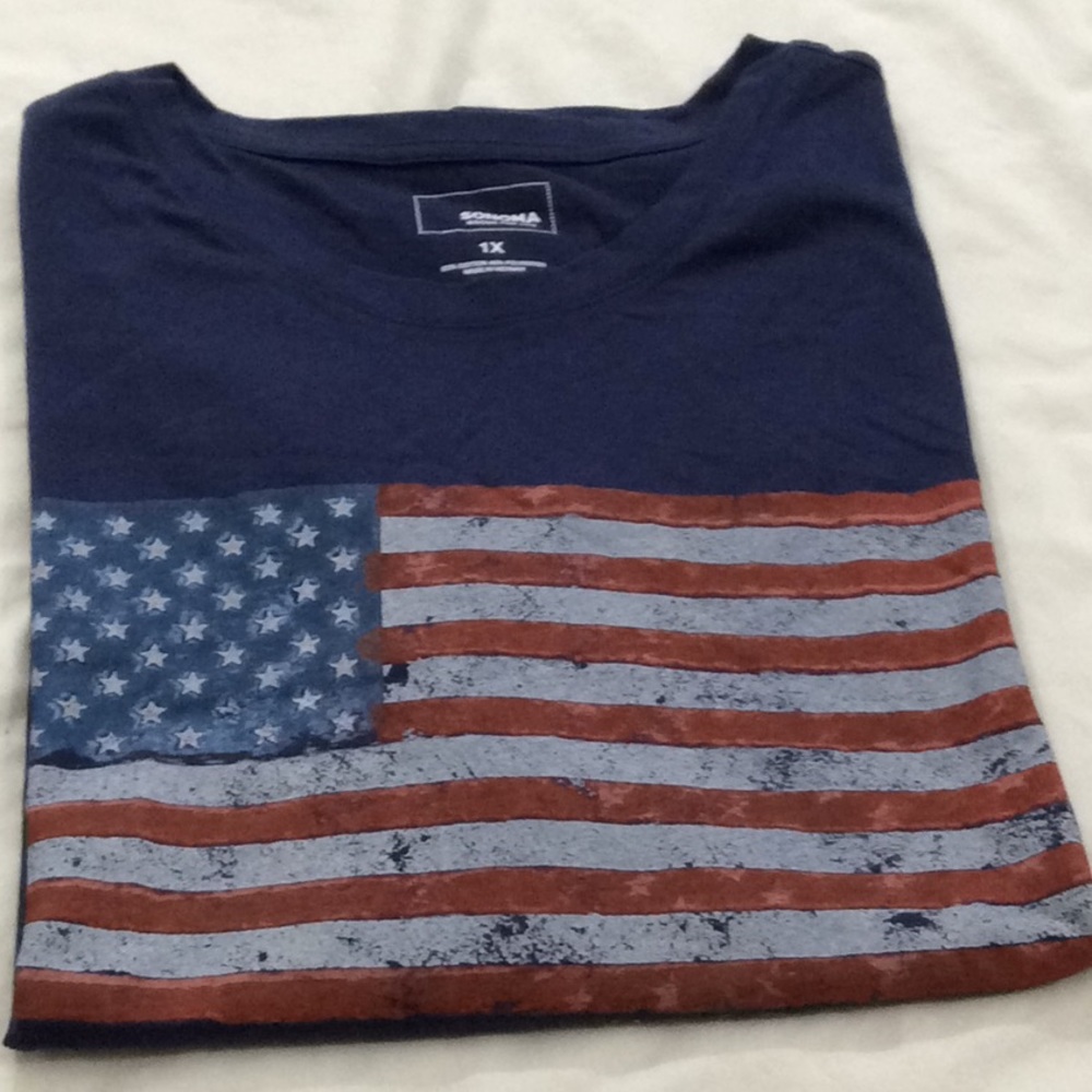 3/$15🌻Sonoma US American Flag Shirt